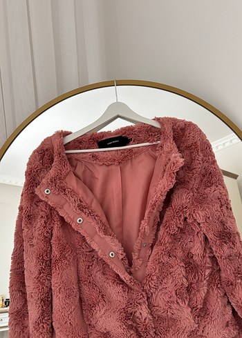 Gül kurusu renkli ince kürk - Görsel 2