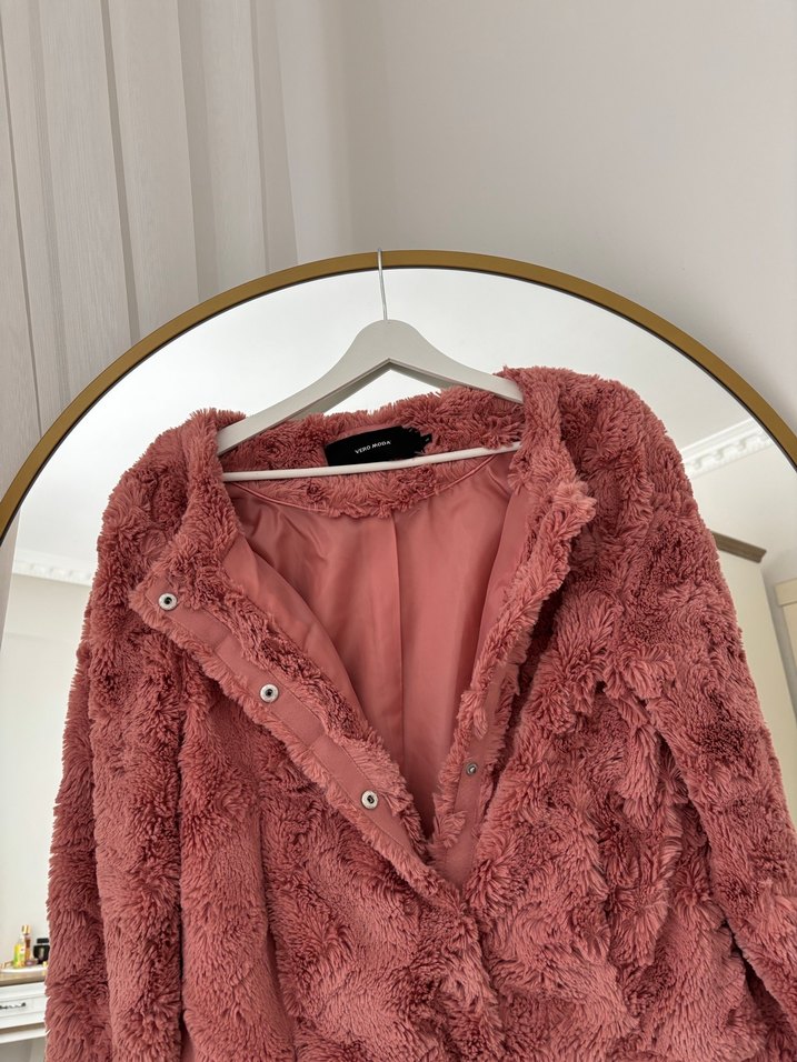 Gül kurusu renkli ince kürk - Görsel 2