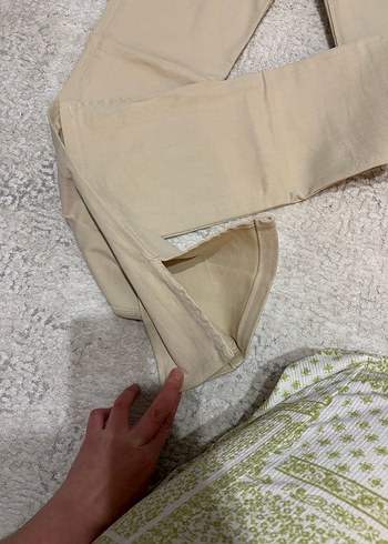 Bej Regular Fit Kadın Midi Kot Pantolon - Görsel 2