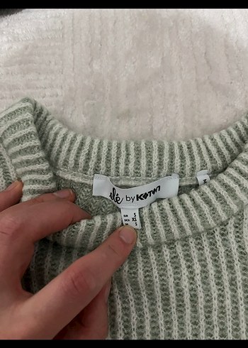 Yeşil Kadın Triko Uzun Kollu Kazak - Görsel 2