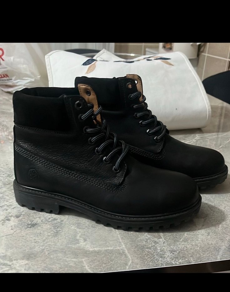 Lumberjack Siyah Deri Bağcıklı Erkek Botu - Görsel 5