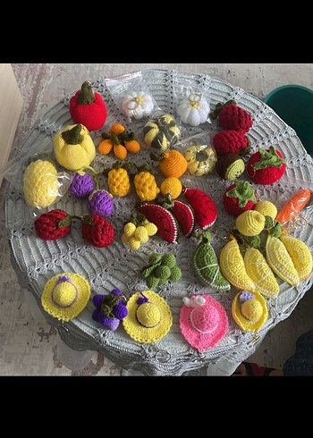 Bohem Tarzında Örgü Karpuz Motifli Dekoratif Ürün - Görsel 2