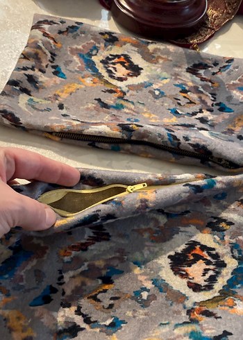 Fermuarlı Gri Kadın el çantası - Görsel 2