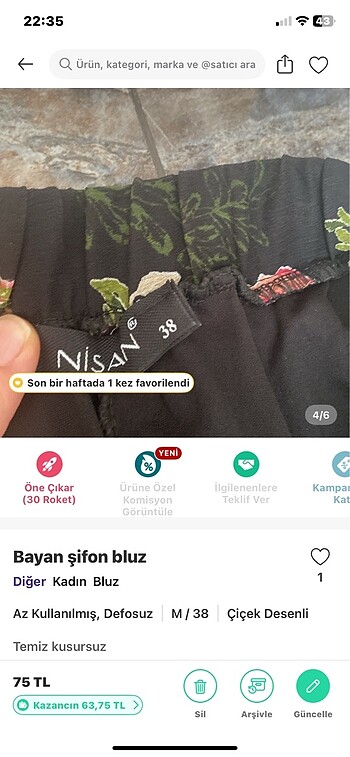 m Beden Bayan şifon bluz