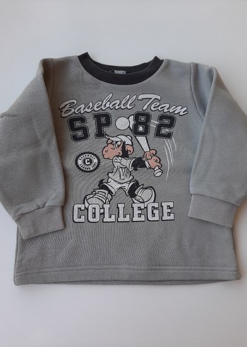 Gri Baskılı Erkek Çocuk Sweatshirt - Görsel 3