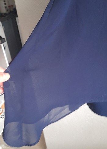 Lacivert Uzun Kollu Salaş Abiye Takım - Görsel 4