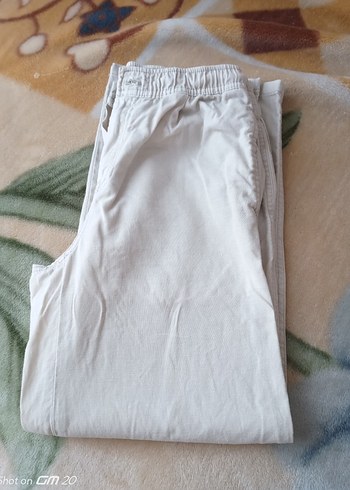 krem rengi zara keten pantolon - Görsel 3