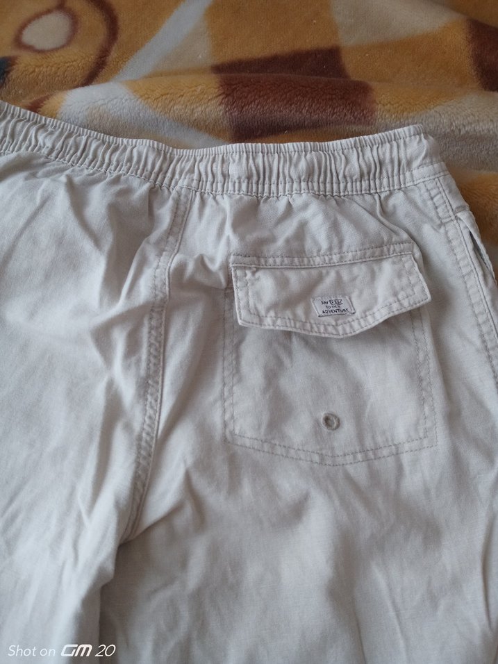 krem rengi zara keten pantolon - Görsel 4