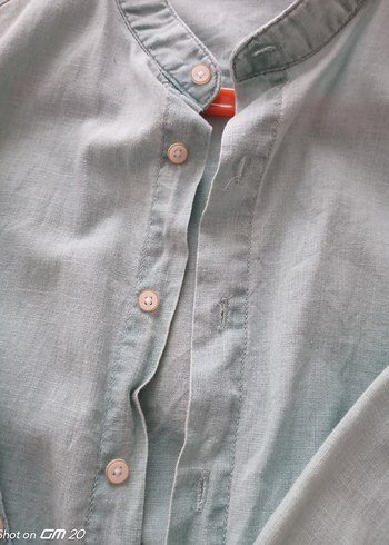 keten zara gömlek.turkuaz rengi - Görsel 3