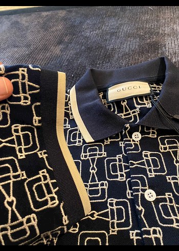 GUCCI Erkek Baskılı Kısa Kollu Polo Tişört - Görsel 3