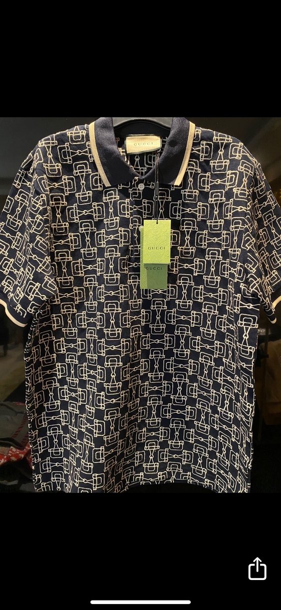 GUCCI Erkek Baskılı Kısa Kollu Polo Tişört - Görsel 2
