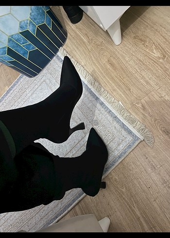 36 Beden siyah Renk Siyah Elastik Stiletto Topuklu Kadın Bot