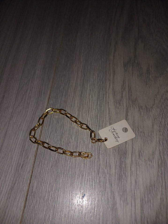 Zincir Detaylı Altın Rengi Kadın Bileklik - Görsel 2