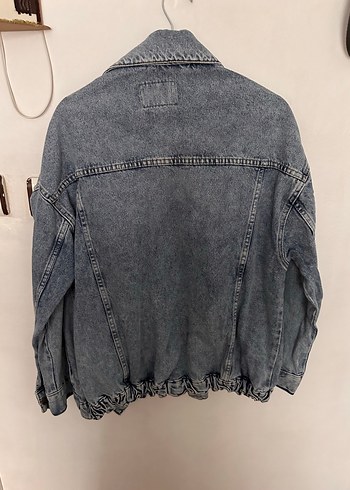 40 Beden Düğmeli Gri Denim Kadın Ceket