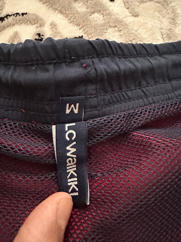 Düğmeli Kırmızı Erkek Midi Şort - Görsel 5