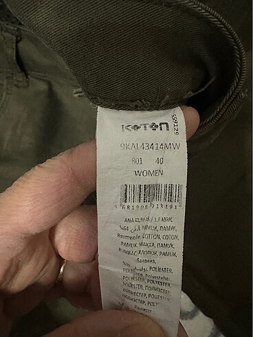 40 Beden haki Renk Koton pantolon