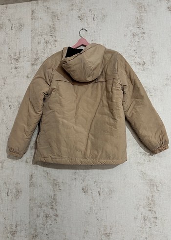 Bej Kadın Salaş Ceket Yüksek Yakalı - Görsel 6