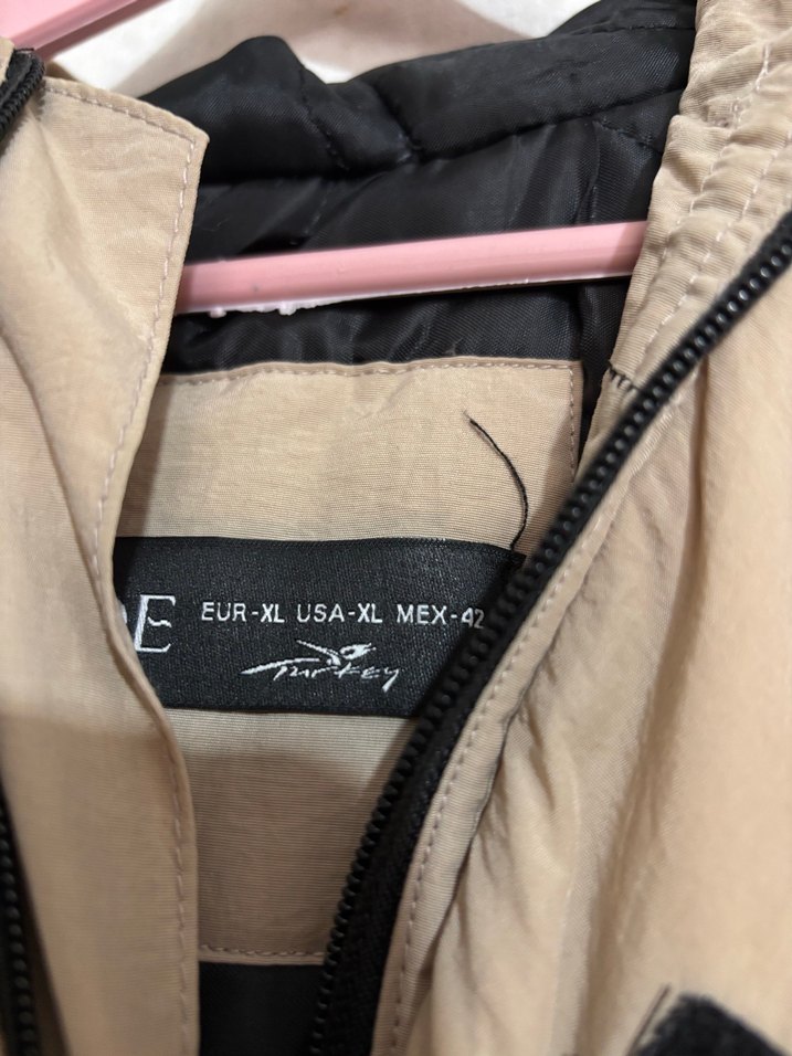 Bej Kadın Salaş Ceket Yüksek Yakalı - Görsel 5