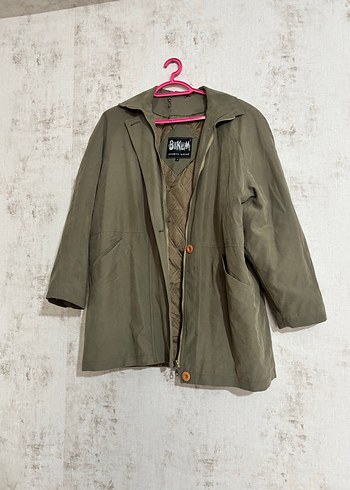 Düğmeli haki Kadın Ceket - Görsel 5