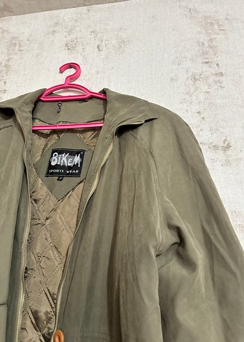 Düğmeli haki Kadın Ceket - Görsel 3