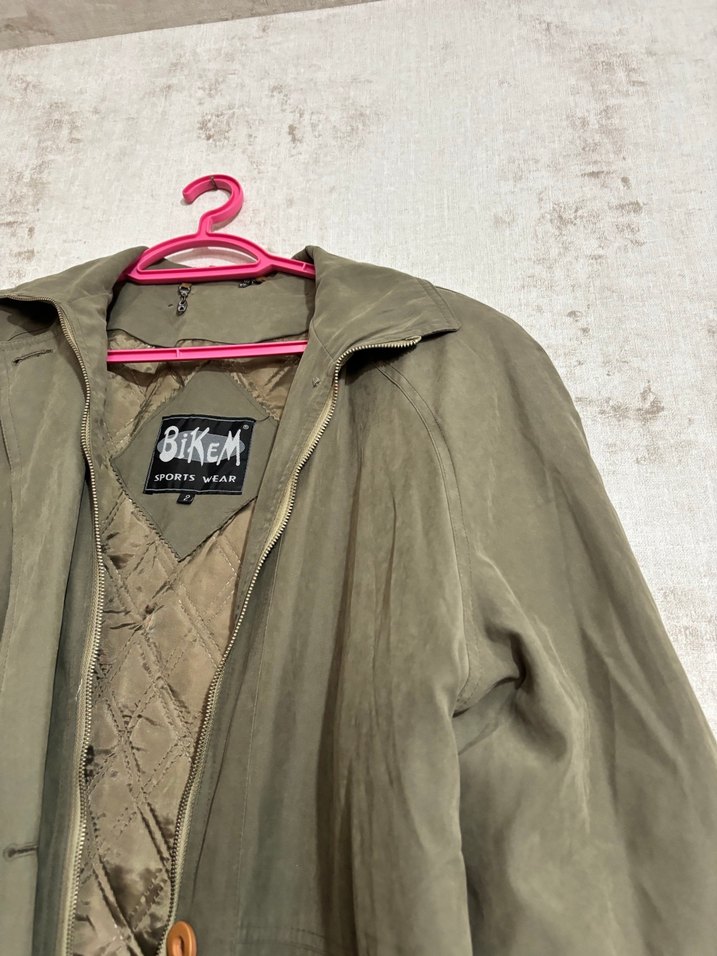 Düğmeli haki  Kadın Ceket - Görsel 3