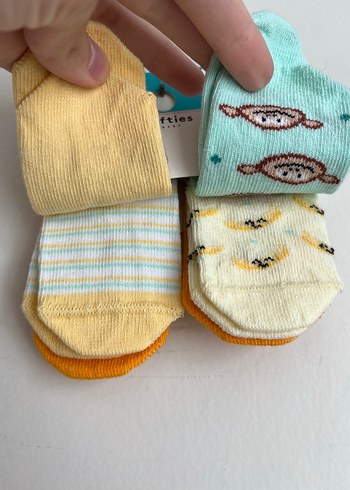 Maymun desenli 5'li Çorap Seti 12-24 ay - Görsel 2