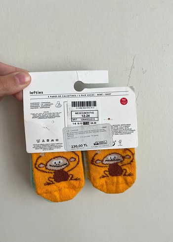 Maymun desenli 5'li Çorap Seti 12-24 ay - Görsel 3