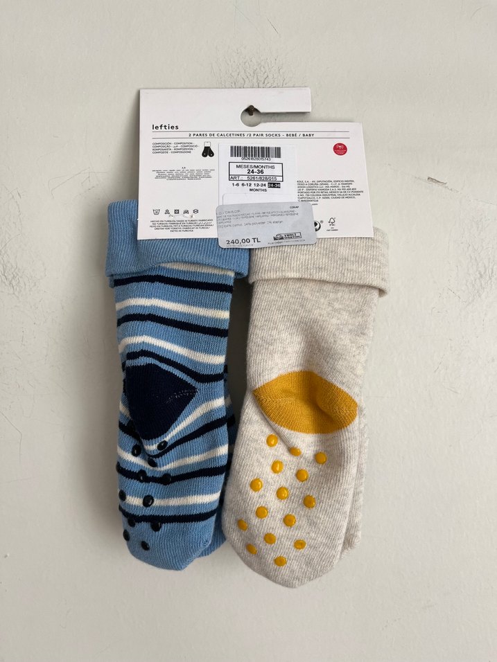 Altı kaymaz polar 2'li Çorap Seti 24-36 ay - Görsel 2