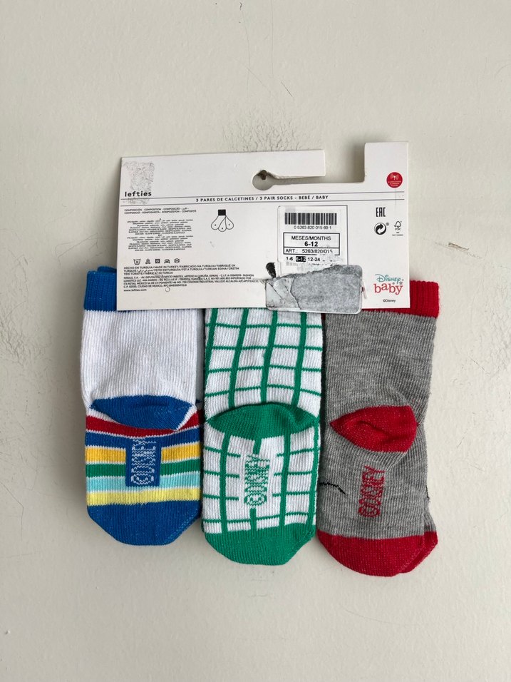 Disney Mickey Mouse 3lü bebek çorap 6-12 ay - Görsel 2