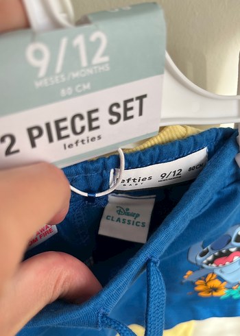 9-12 Ay Beden çeşitli Renk Disney Stitch t-shirt şort 2li spor takım 9-12 ay