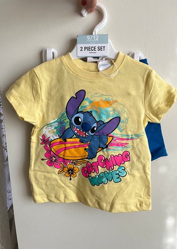 Disney Stitch t-shirt şort 2li spor takım 9-12 ay