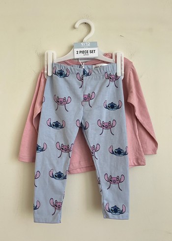 Zara Disney Stitch alt üst pijama takımı 9-12 ay