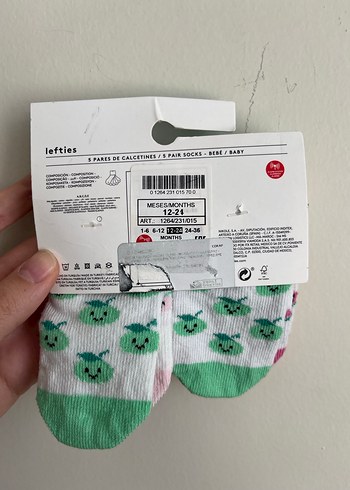 Zara Meyve desenli 5li bebek çorap paketi 12-24 ay