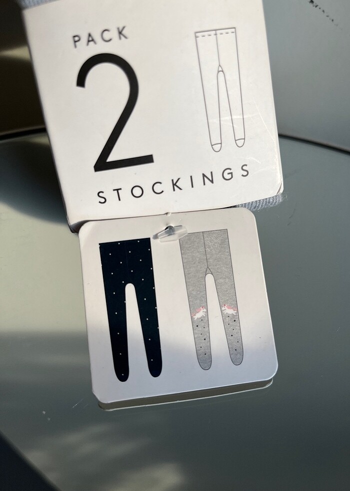 6-12 ay bebek külotlu çorap ikili - Görsel 3