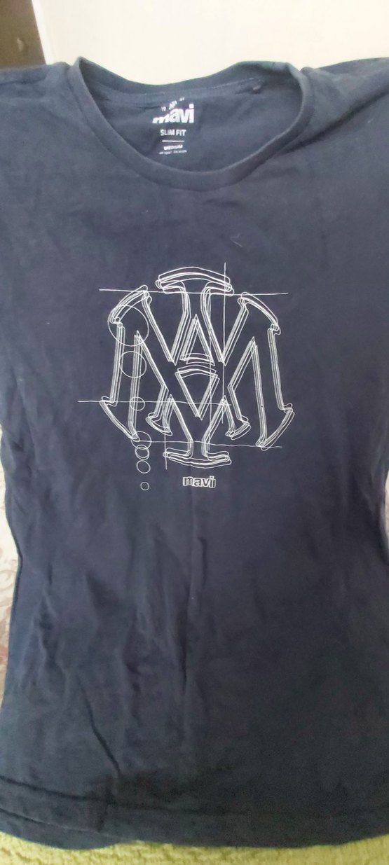 Lacivert Baskılı Kısa Kollu erkek Tişört - Görsel 3