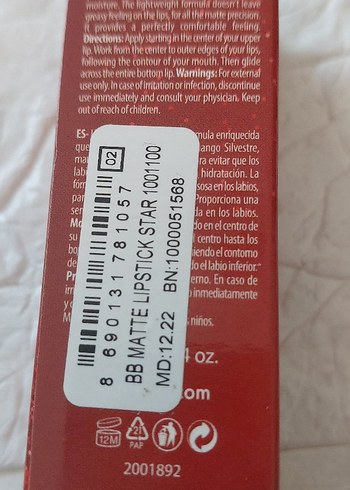 Farmasi Mat Ruj BB Krem Etkili Kırmızı - Görsel 2