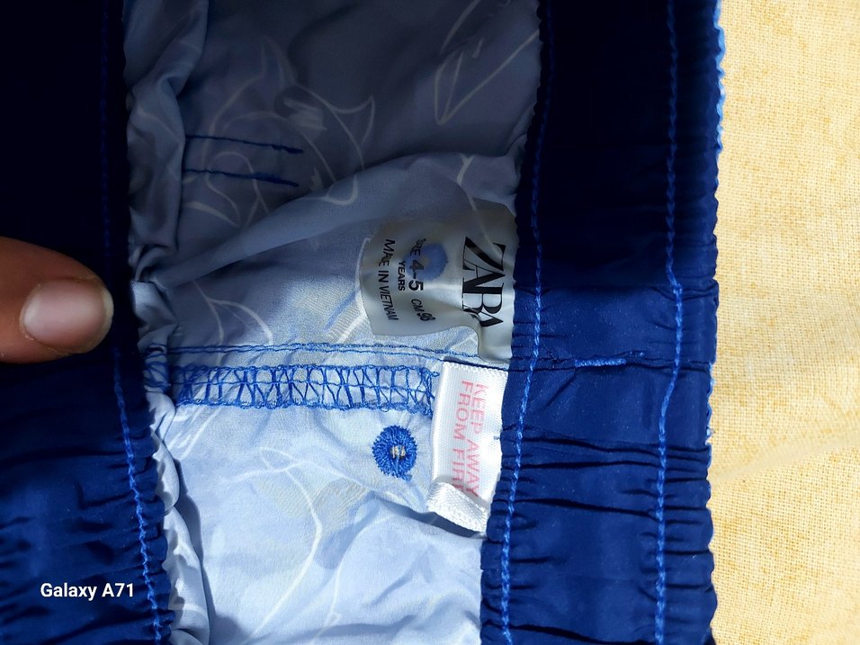 Zara Erkek Çocuk Mavi Bağlama Desenli Mayo 4 Yaş - Görsel 3