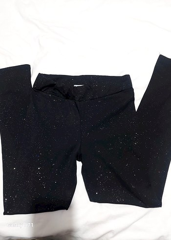 Siyah Kız Çocuk simli tayt - Görsel 3