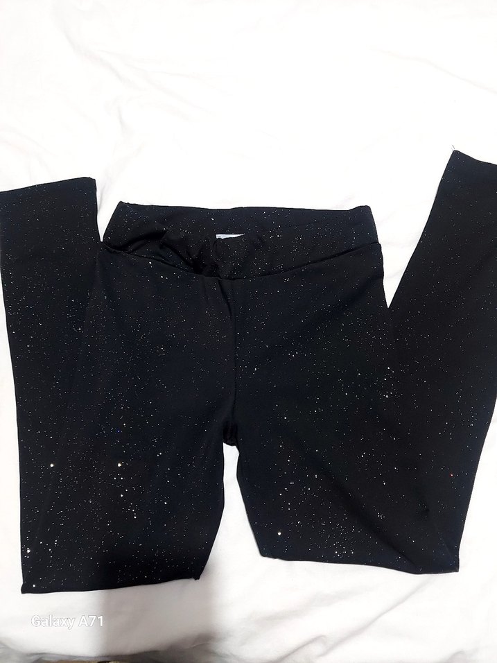 Siyah Kız Çocuk simli tayt - Görsel 3