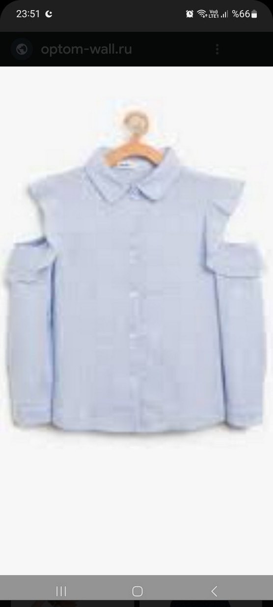 Koton 4-5 yaş kiz cocuk Mavi Kısa Kollu Keten Gömlek - Görsel 3