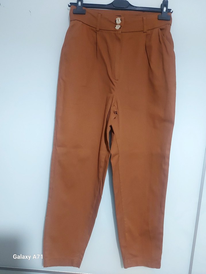 Kahverengi Kadın Süet Pantolon - Görsel 4