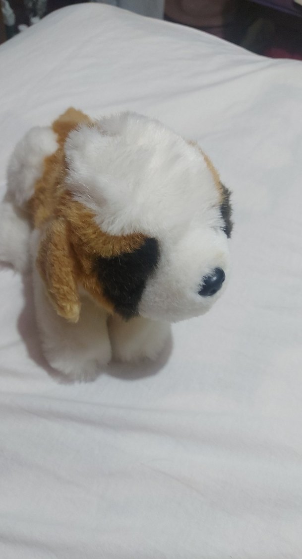 Beyaz ve Pastel Renkli Peluş Köpek Oyuncak - Görsel 4