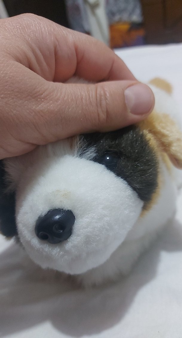 Beyaz ve Pastel Renkli Peluş Köpek Oyuncak - Görsel 2