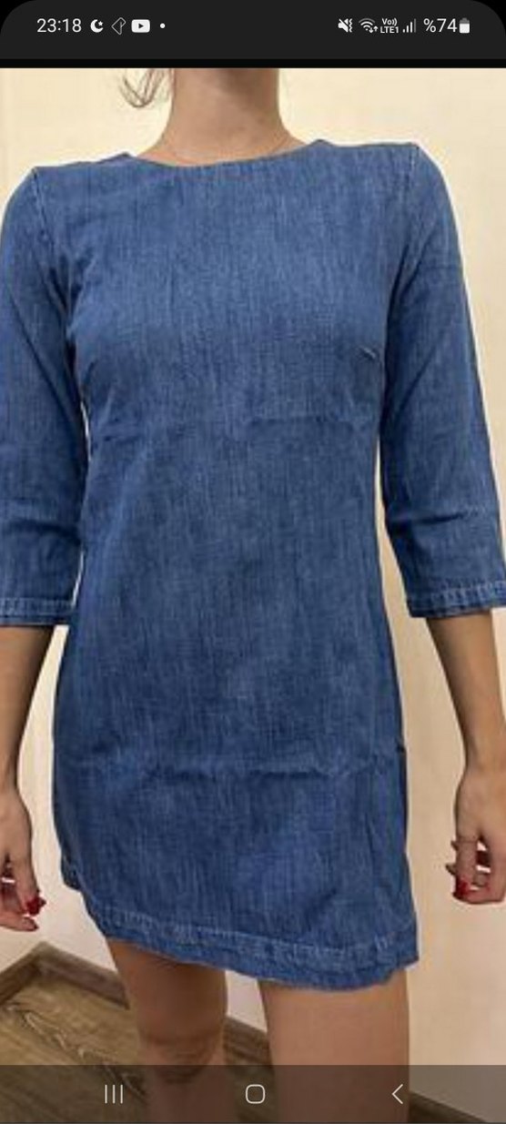 Mavi Denim Midi Kadın Elbise - Görsel 5