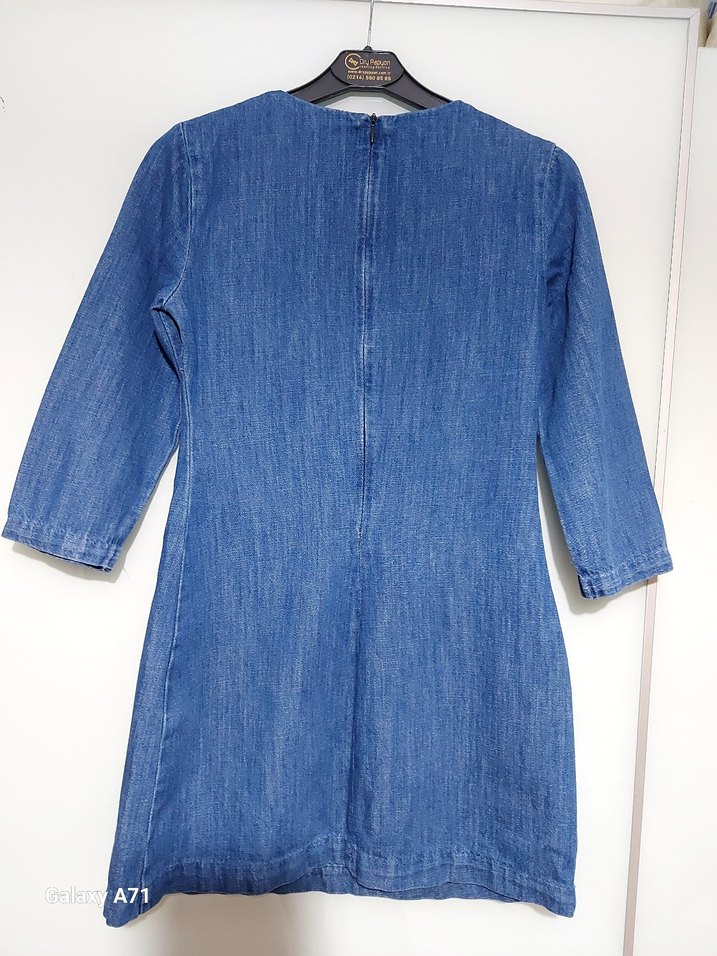 Mavi Denim Midi Kadın Elbise - Görsel 3