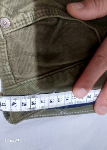 Haki Yesili Kadife Kemerli bayan Pantolon - Görsel 5