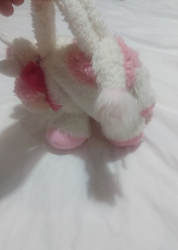 Beyaz Pembe Peluş Oyuncak Çanta - Görsel 4