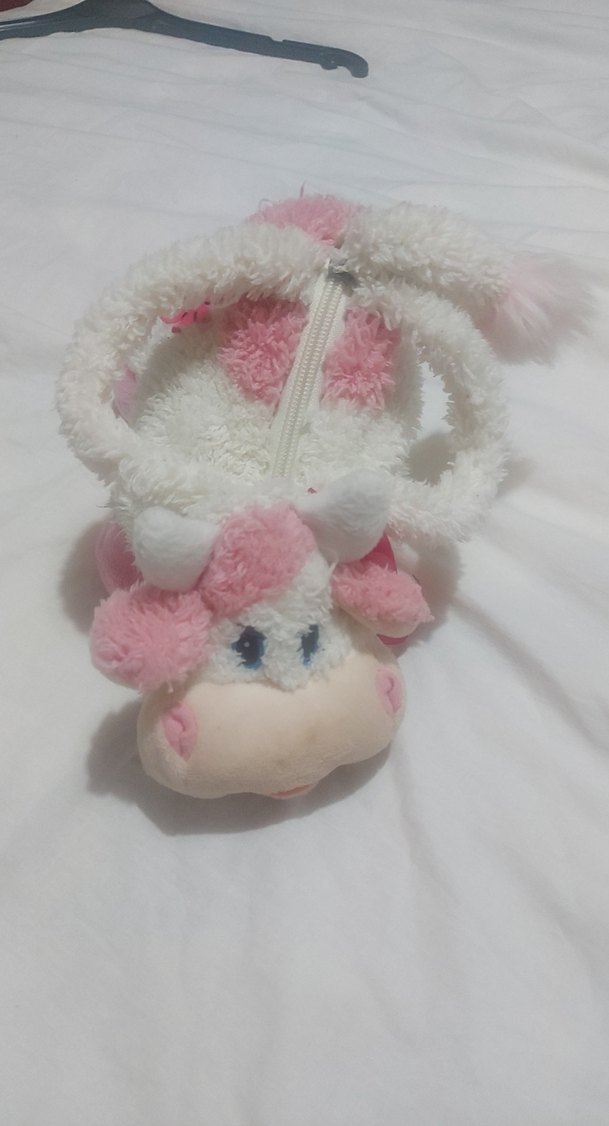 Beyaz Pembe Peluş Oyuncak Çanta - Görsel 5