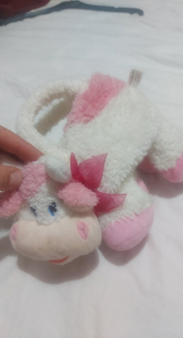 Beyaz Pembe Peluş Oyuncak Çanta - Görsel 2
