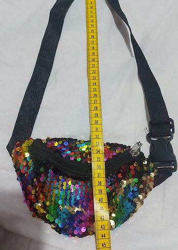 Renkli Payetli Kız Çocuk Bel Çantası - Görsel 4